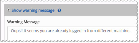 Warning Message Warning Message